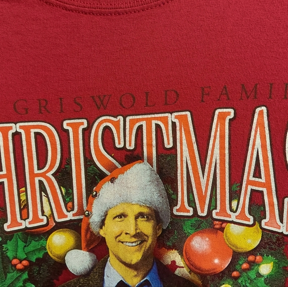 Mens Christmas Vacation Red T-Shirt Size Large - Picture 3 of 8